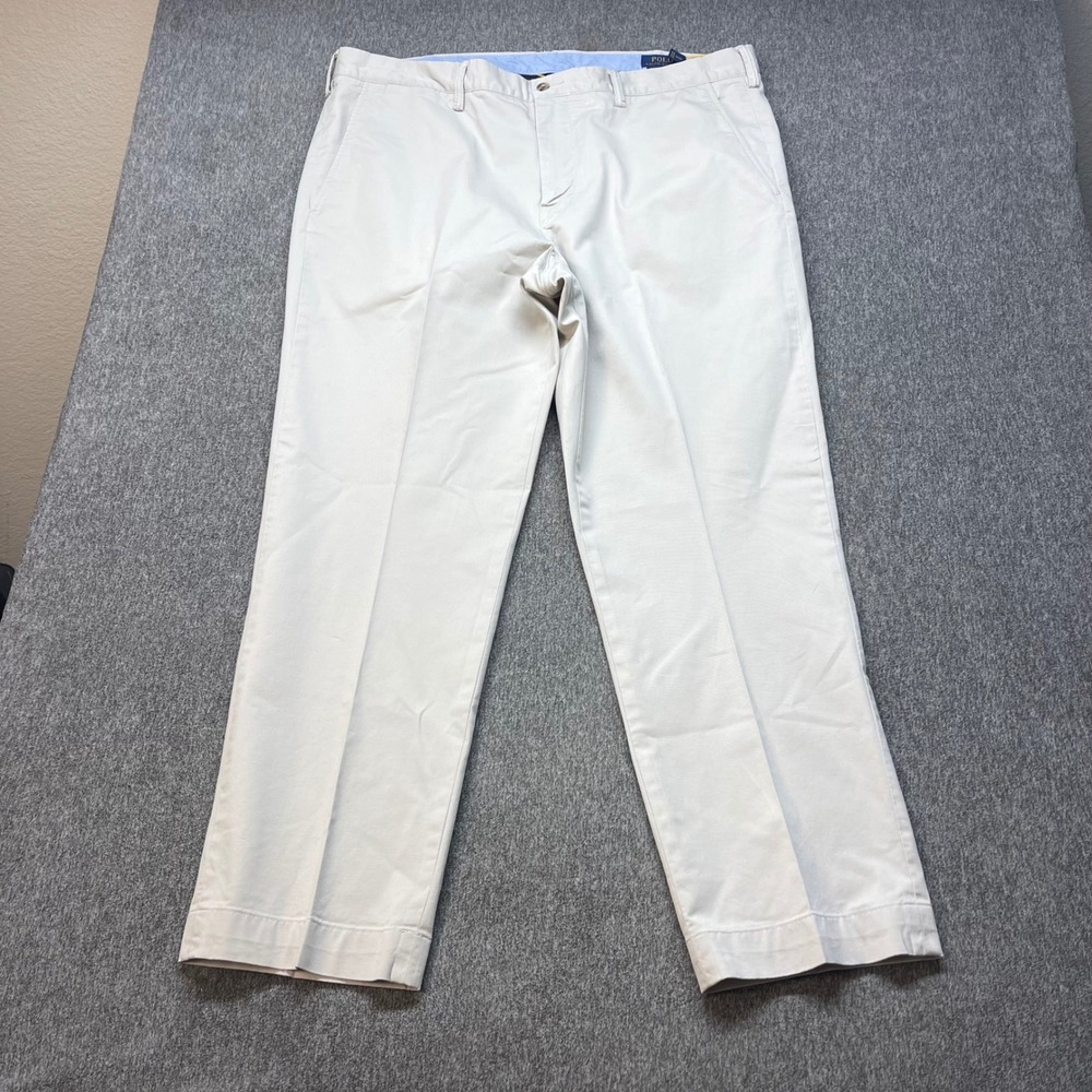 Polo Ralph Lauren Stretch Straight Fit Chino Pants Mens 40x30 Tan Khaki Trousers